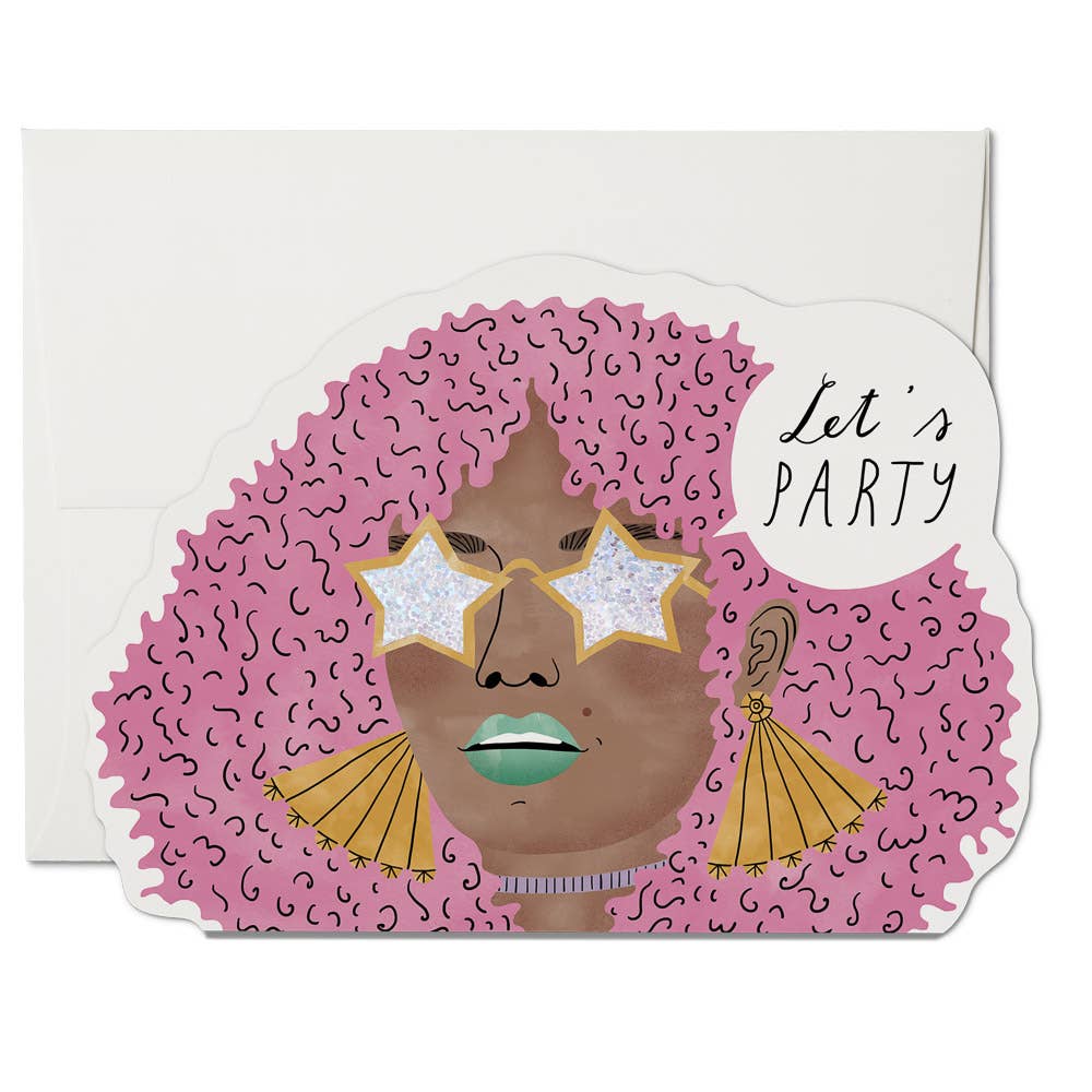 'Let's Party' Disco Glam Greeting Card