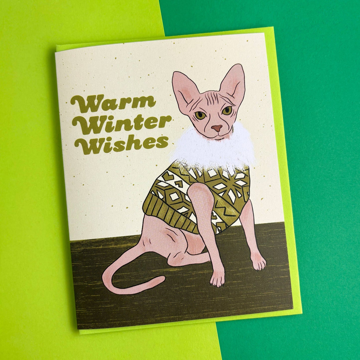 Holiday Sweater Cat Card