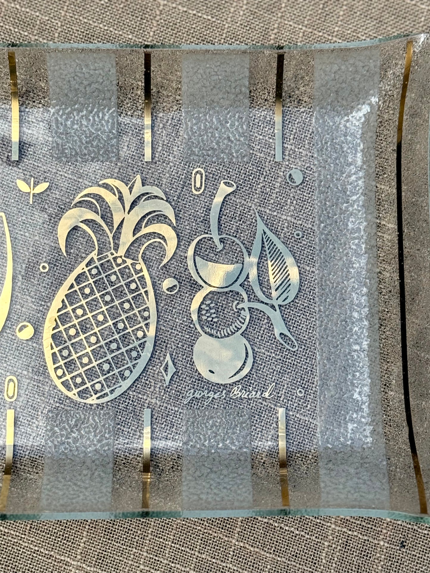 Georges Briard Gold Fruit Serving Tray (1960's-1970's)