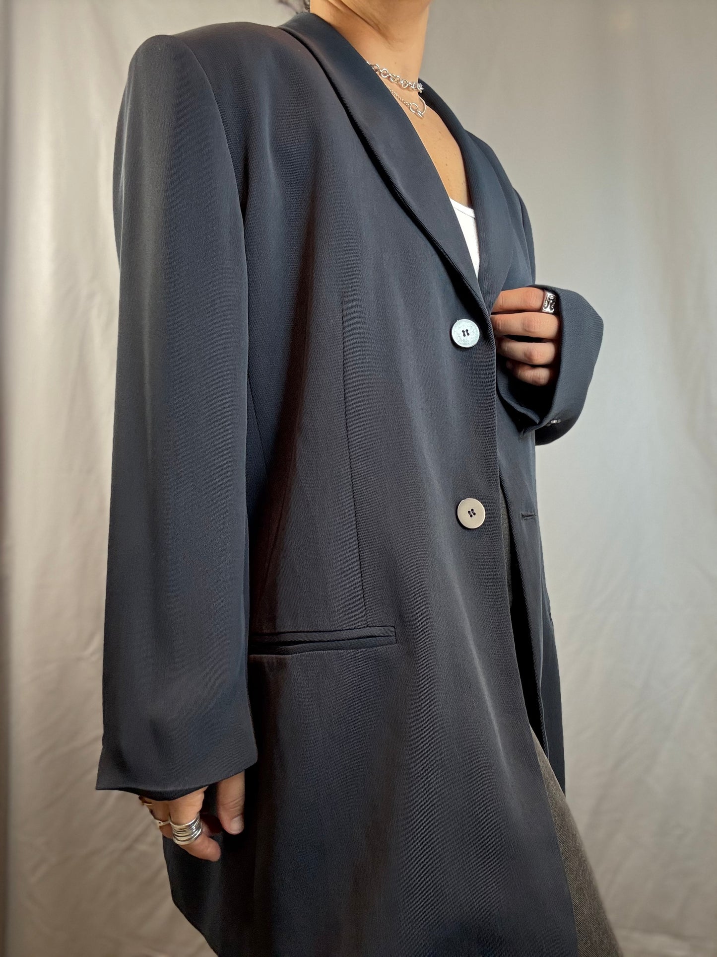 Rena Rowan for Saville Blue Steel Blazer (1990's)