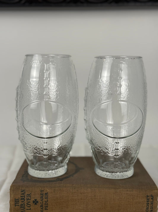 Libbey Football Glasses, Set of 2 (1990's-Y2K)
