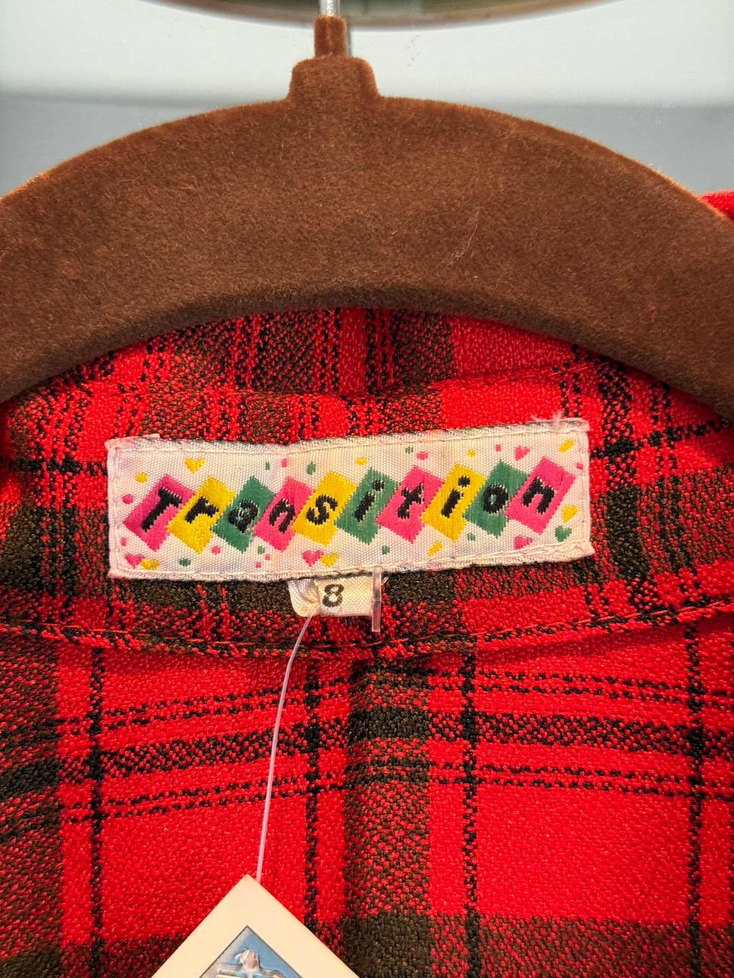 Transition Holiday Plaid Ruffle Blouse (1980's)