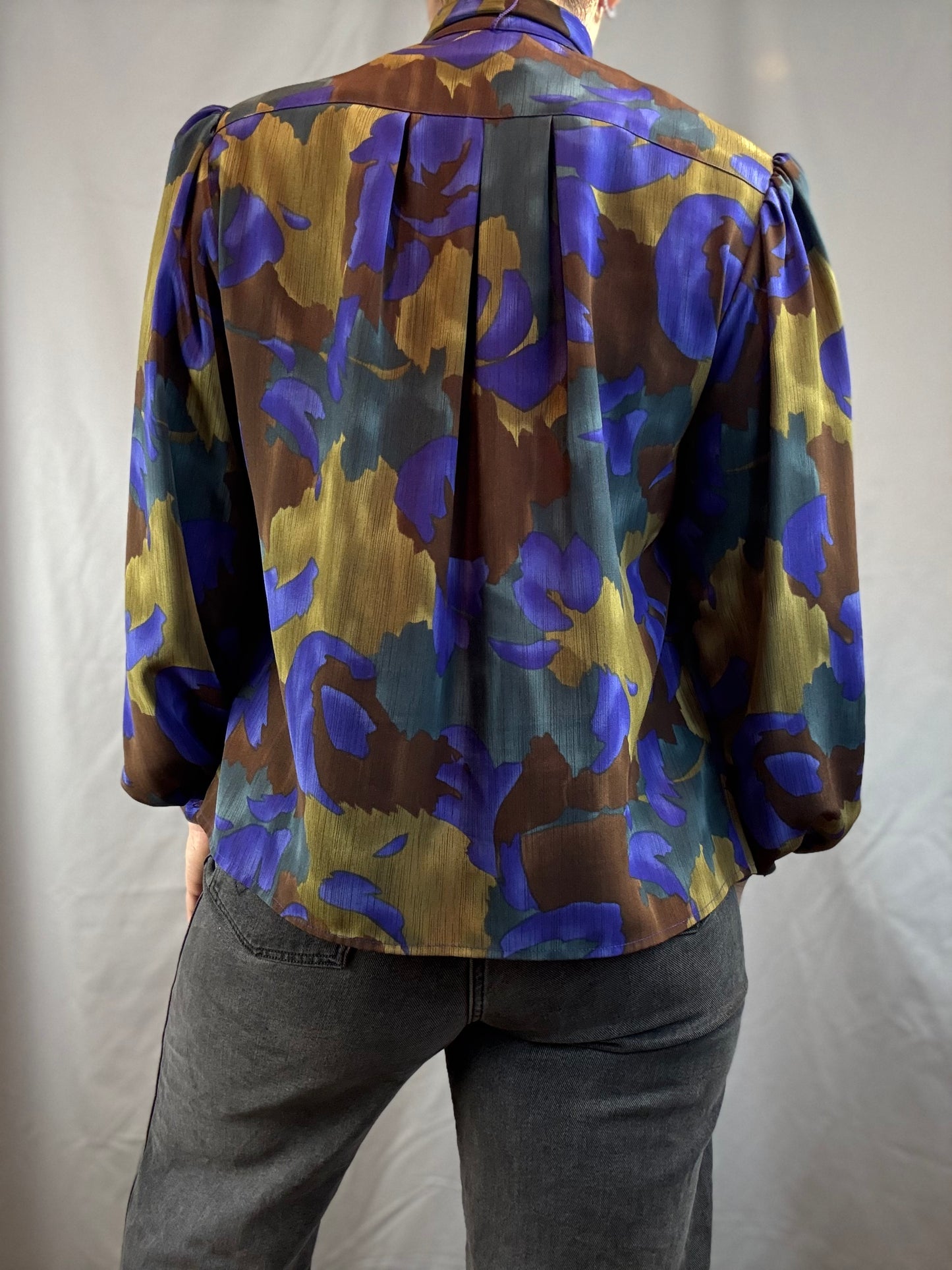 Three Flags California Tie-Neck Blouse (1980's-1990's)