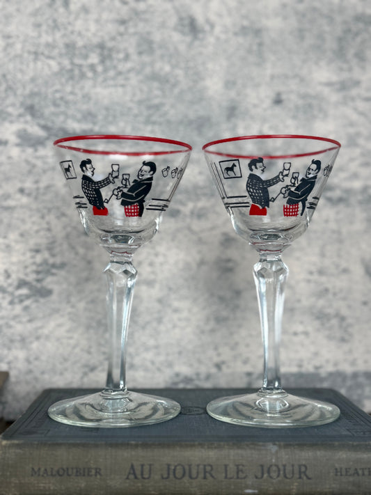 Libbey Pickwick Cordial Glasses, Set of 4 (1940's-1950's)