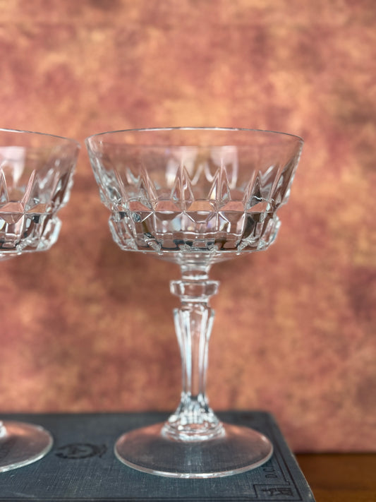 Cristal D'Arques-Durand Chantelle Cocktail Coupes, Set of 2 (1990's)
