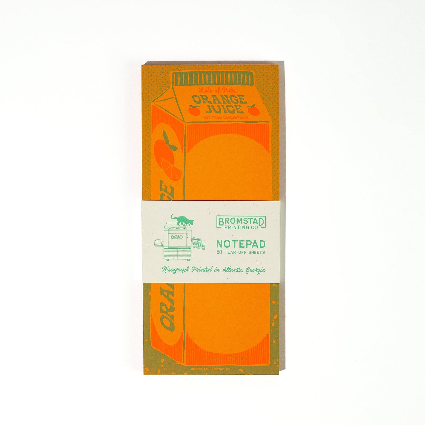 Bromstad Printing Co. Orange Juice Risograph Notepad