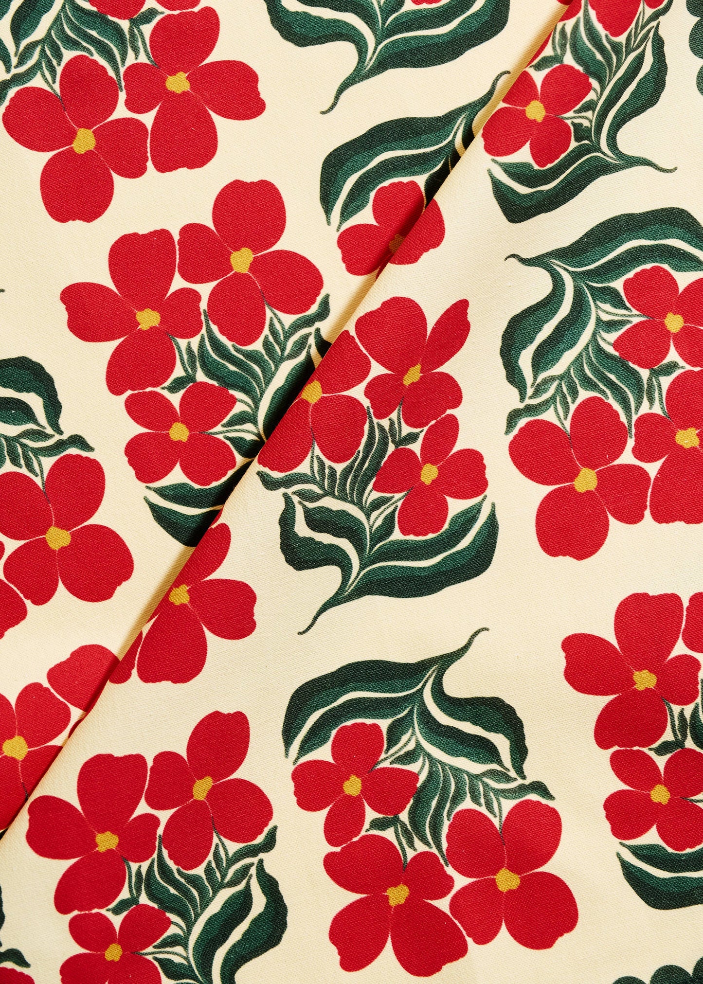 Red Blossom Cotton Tea Towel