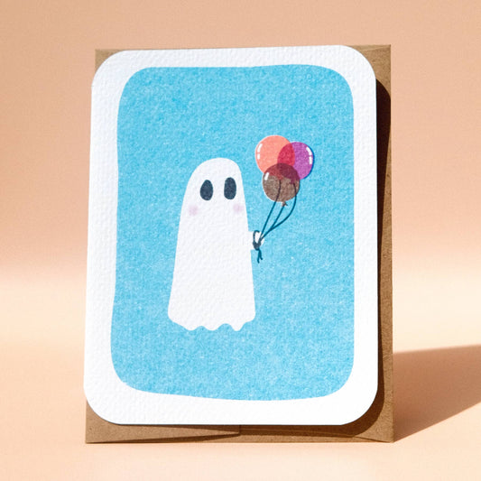 Ghost with Balloons Card
