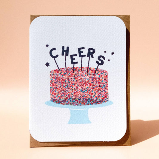 Cheers Confetti Cake Card