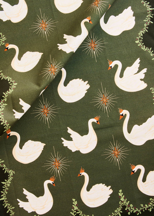 Celestial Swans Cotton Tea Towel