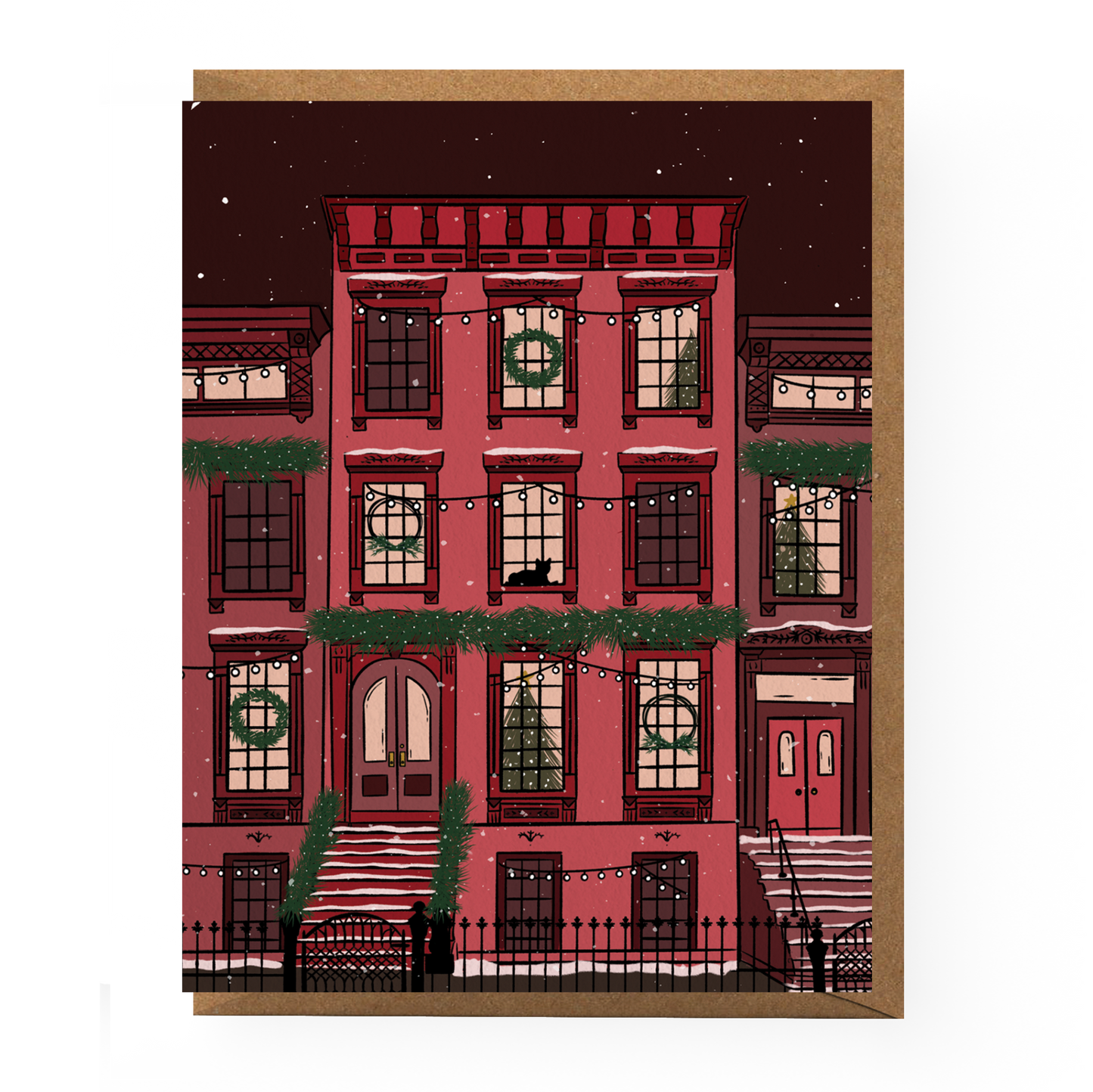Holiday Brownstone Card