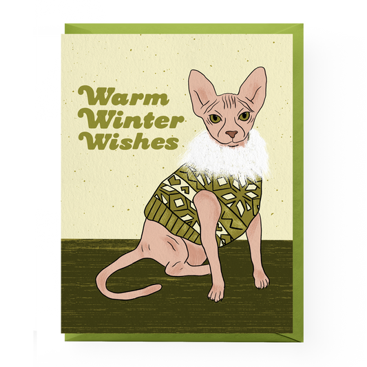 Holiday Sweater Cat Card