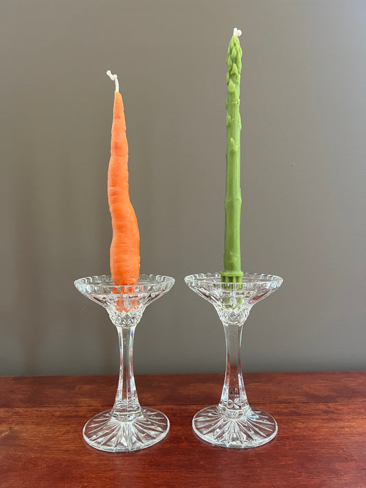 Gorham King Edward Crystal Taper Candle Holders, Set of 2