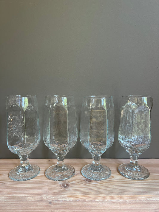 Libbey Chivalry Stemmed Beer Glasses, Set of 4