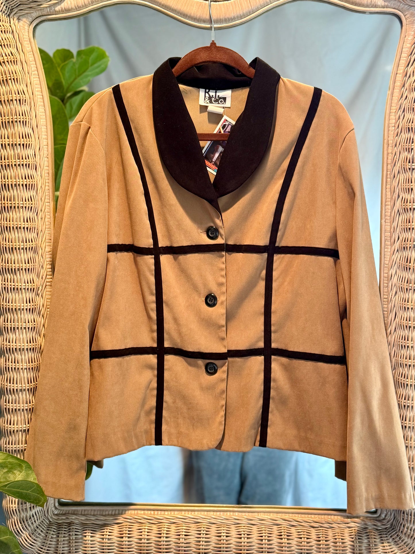 R.J. & Co. Camel Jacket with Contrast Piping (1990's)