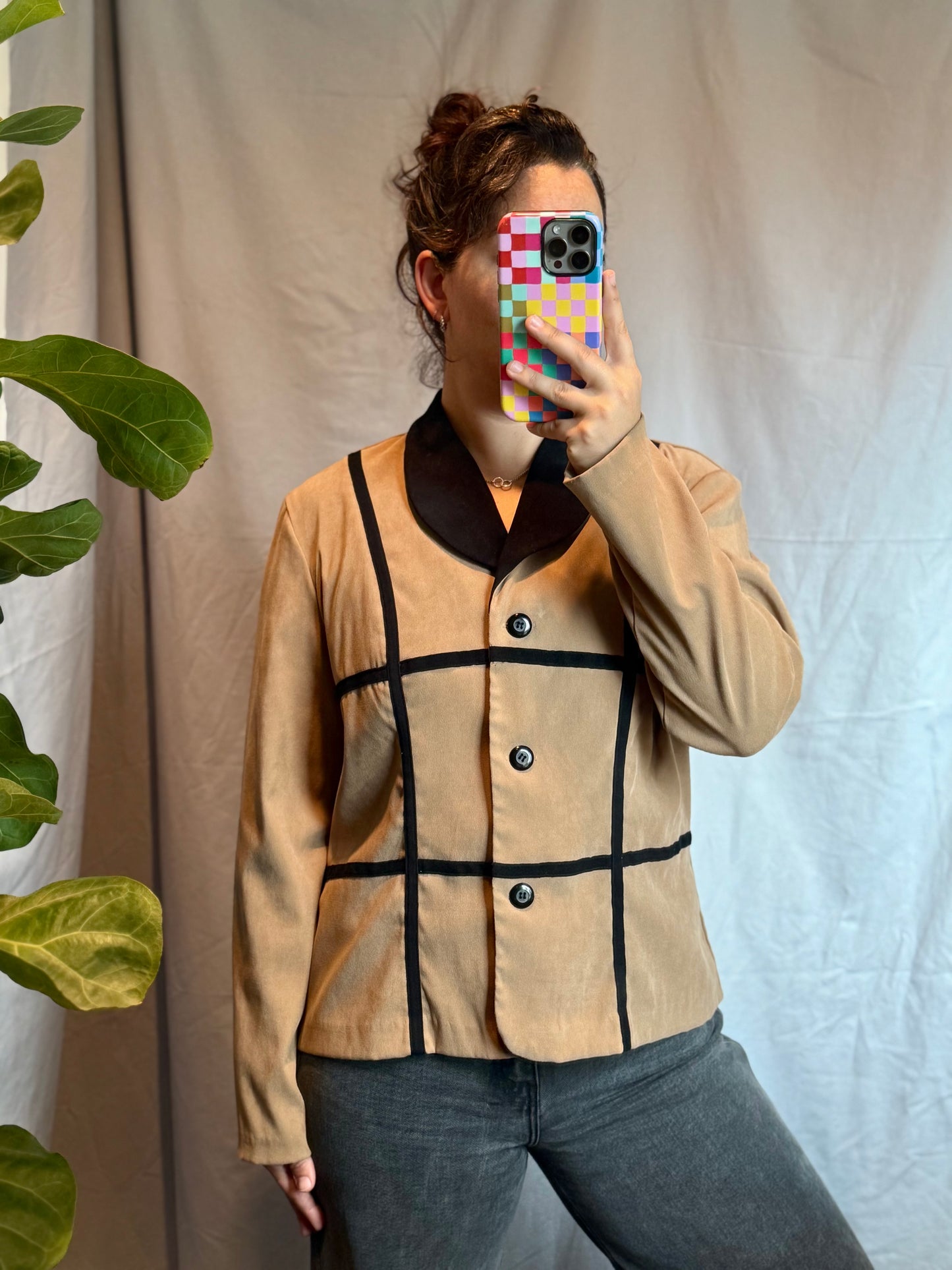 R.J. & Co. Camel Jacket with Contrast Piping (1990's)