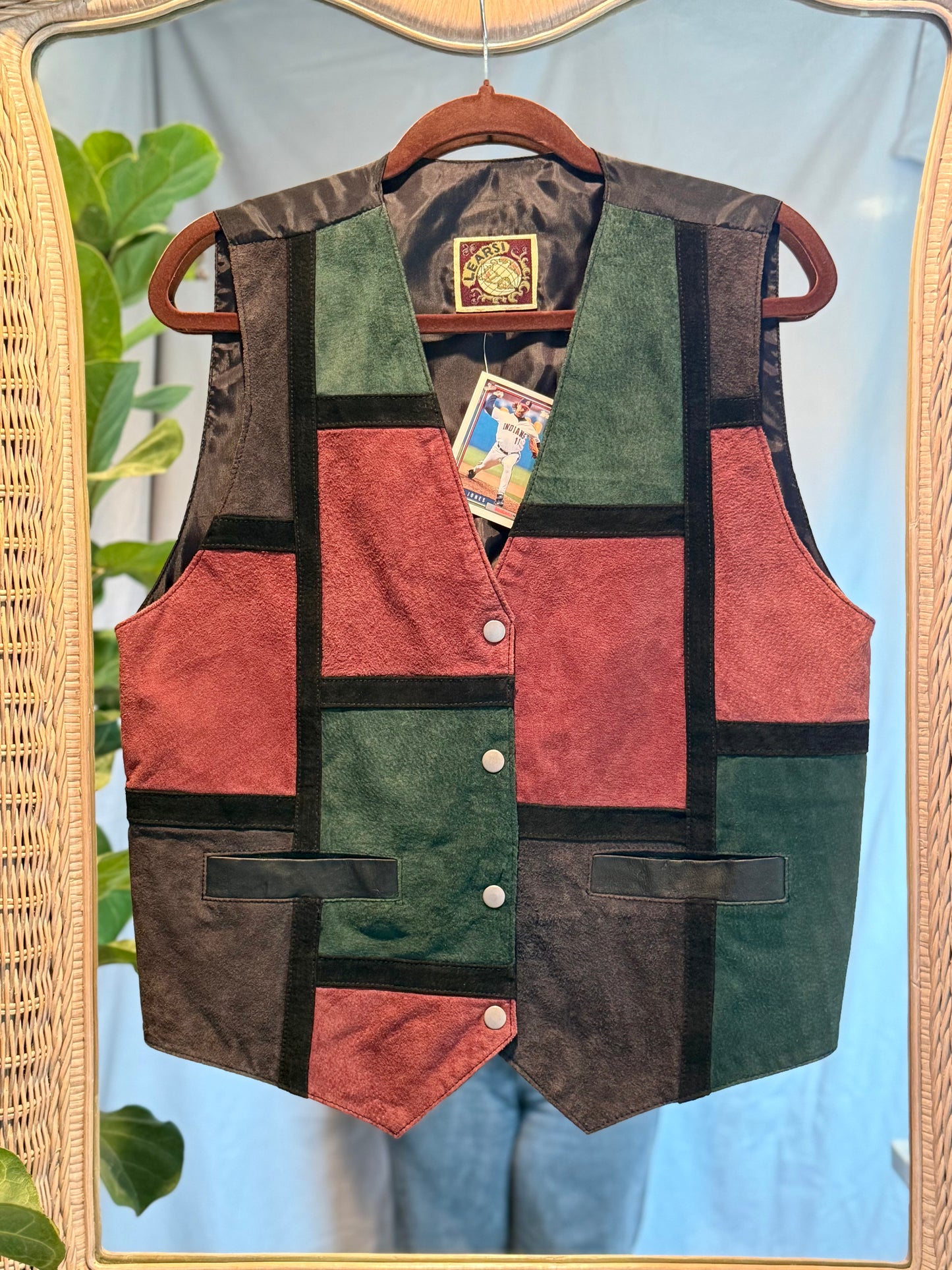Learsi Colorblock Suede Leather Vest (1990's)