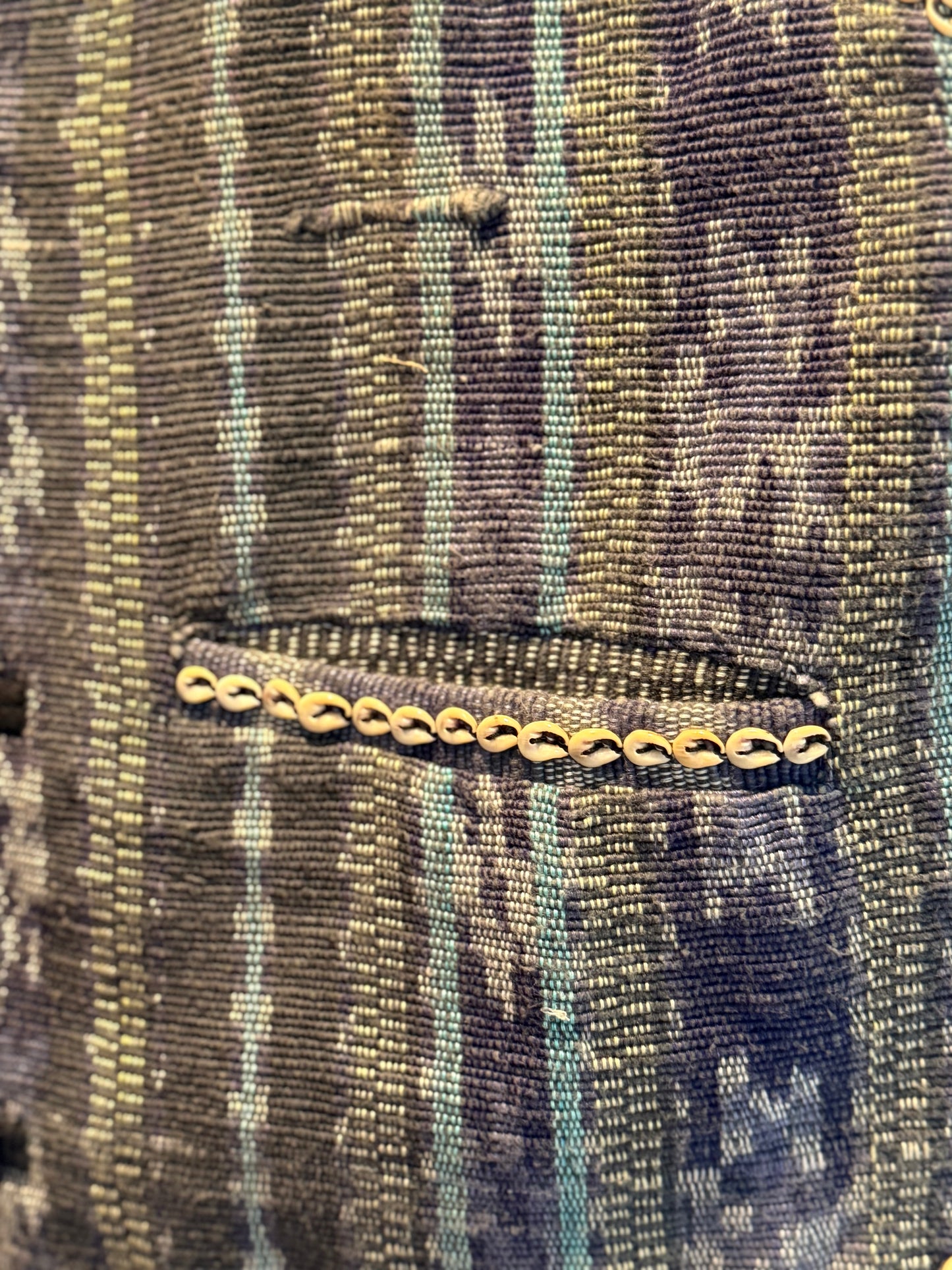 Indo-Crafts Cowrie Shell Woven Boho Vest (1970's-1980's)