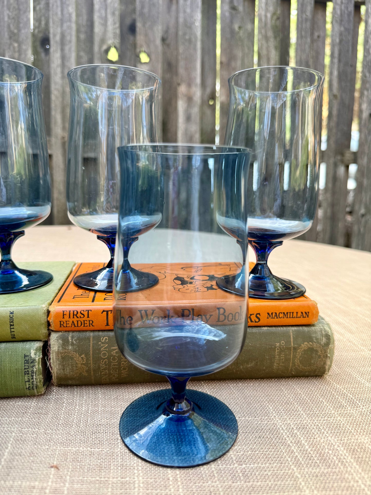 Lenox 'Blue Mist' Crystal Iced Tea Glasses, Set of 6 (1970's-1980's)