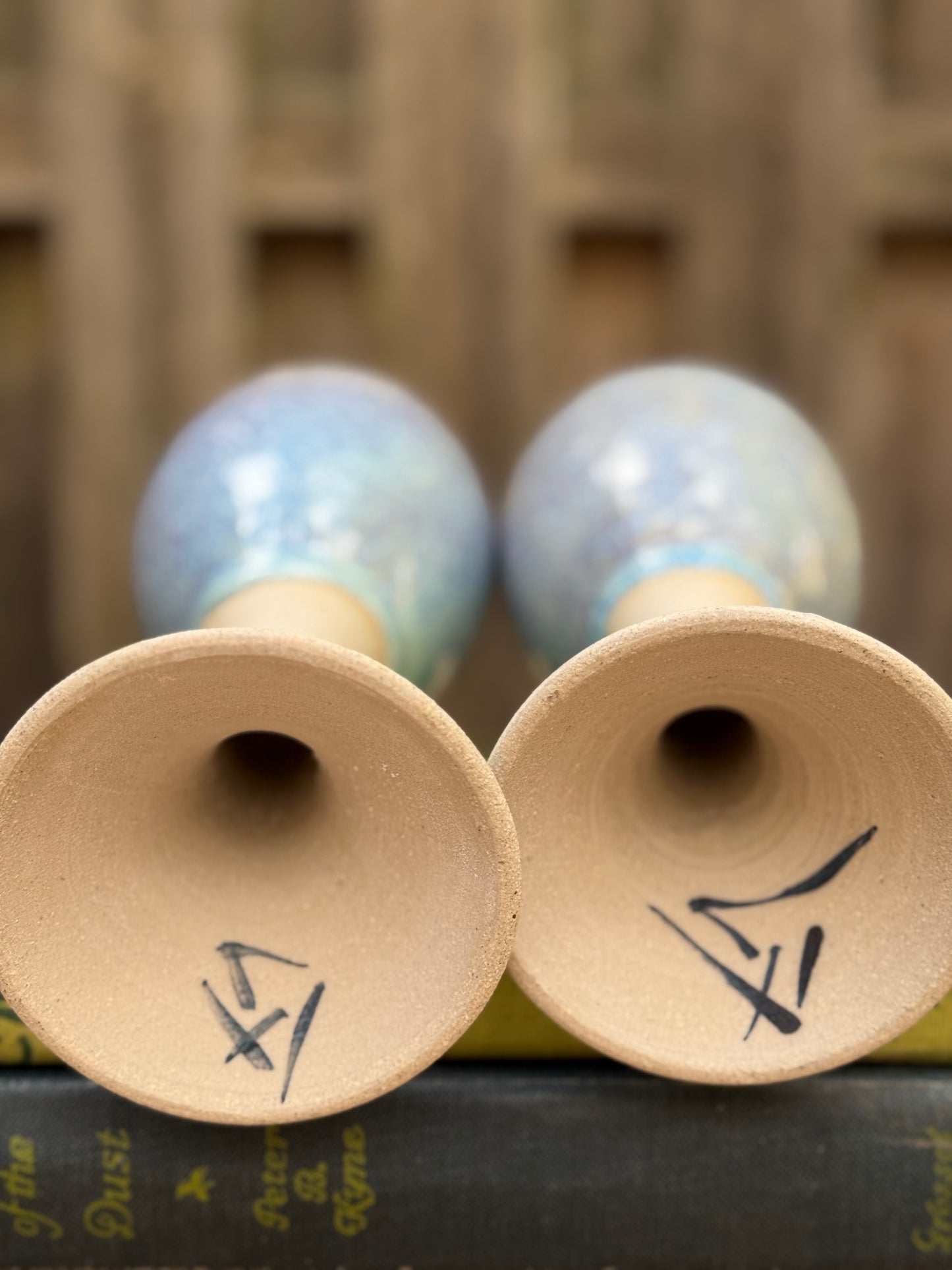 Ceramic Blue Glaze Wine Glasses, Set of 2