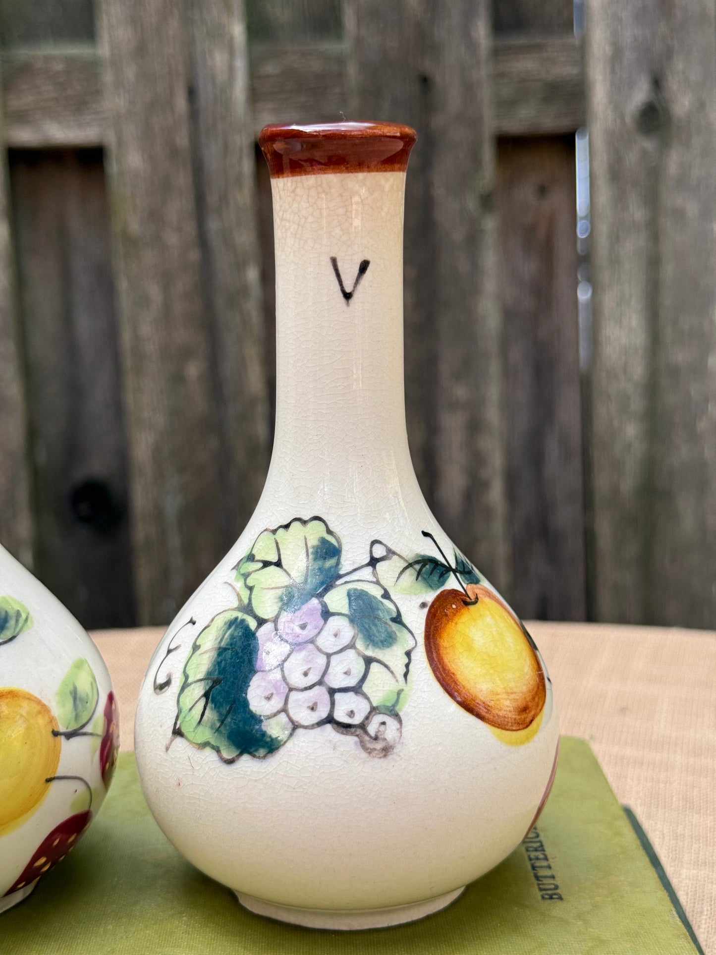Oil & Vinegar Handpainted Cruet Set (1960's-1970's)