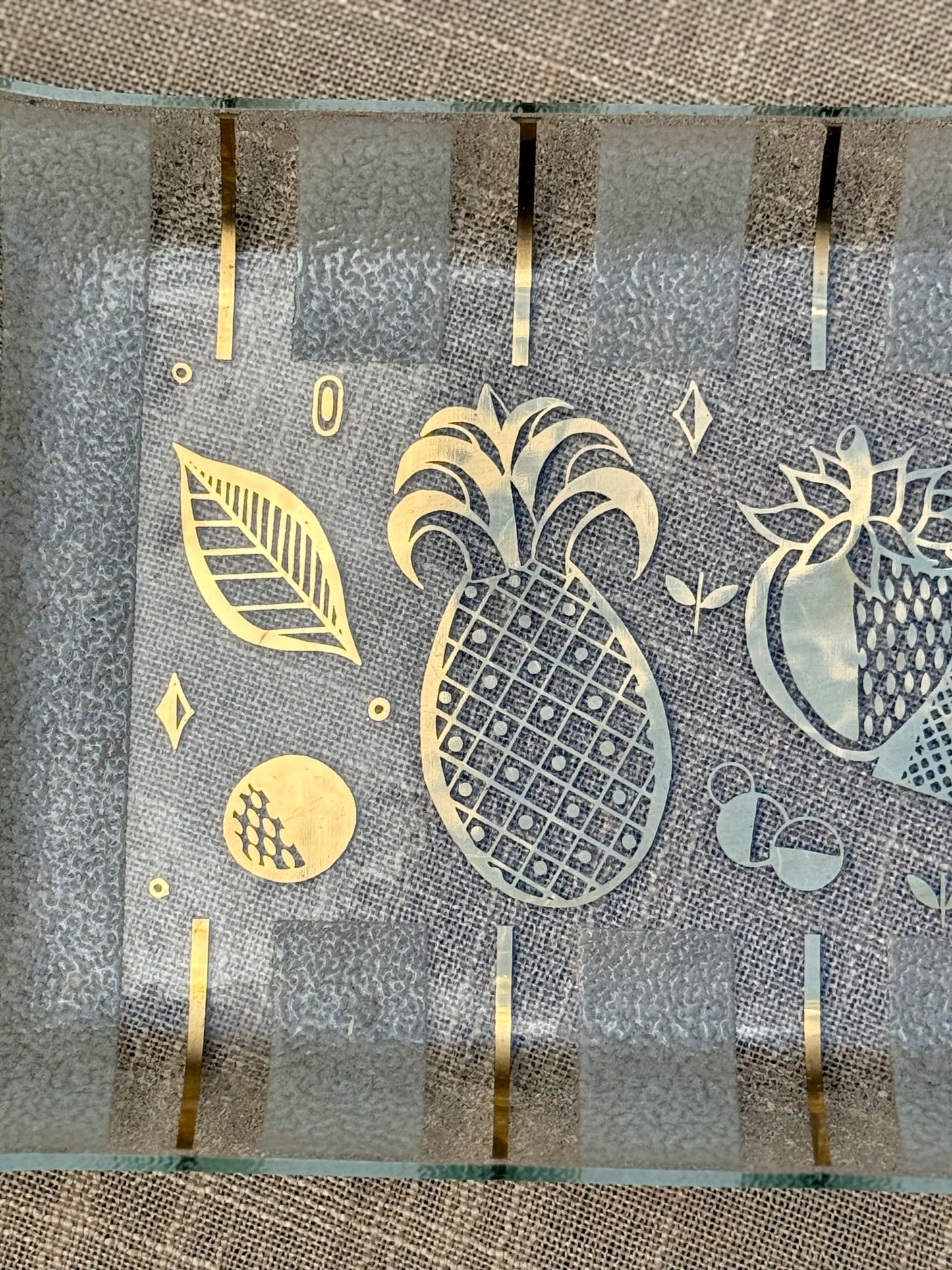 Georges Briard Gold Fruit Serving Tray (1960's-1970's)