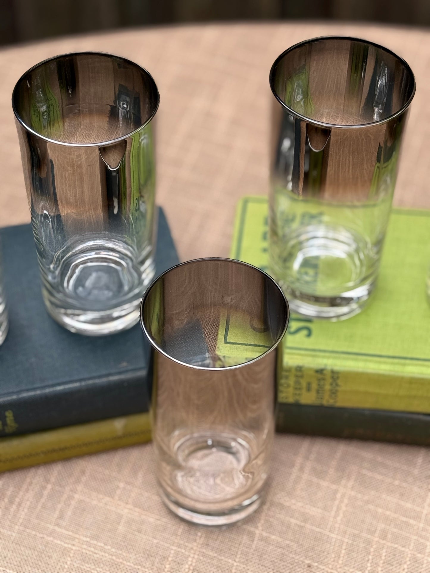 Silver Ombre Highball Glasses, Set of 5 (1950's-1960's)