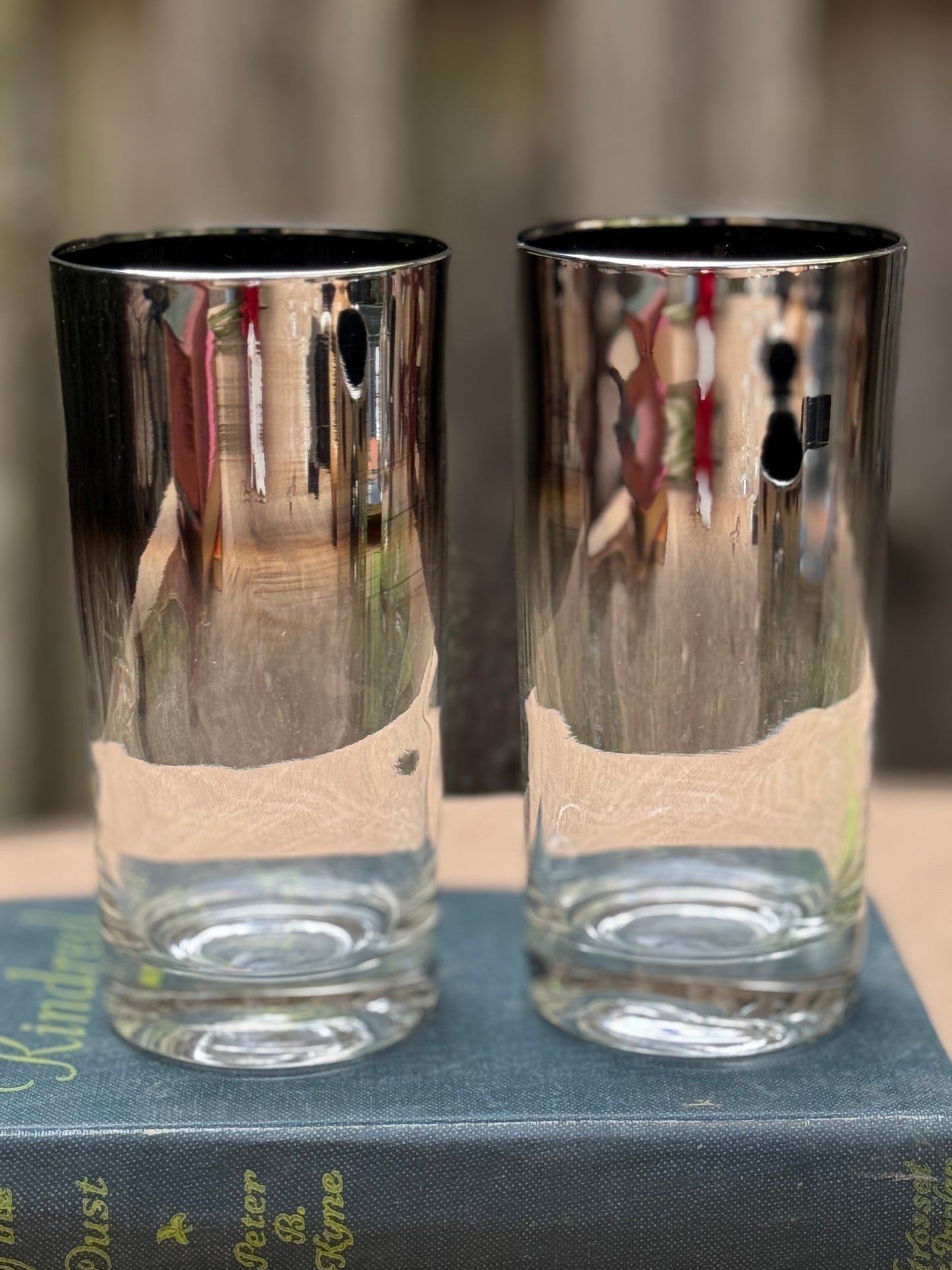 Silver Ombre Highball Glasses, Set of 5 (1950's-1960's)
