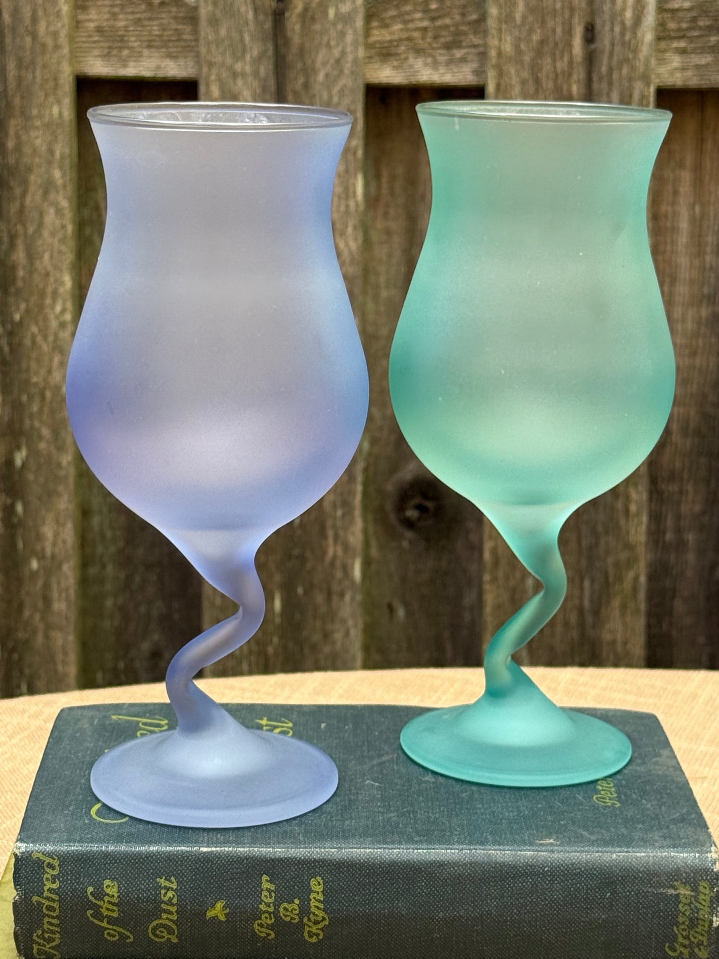 Libbey Frosted Tulip Stemware Glasses, Set of 5 (1970's-1980's)