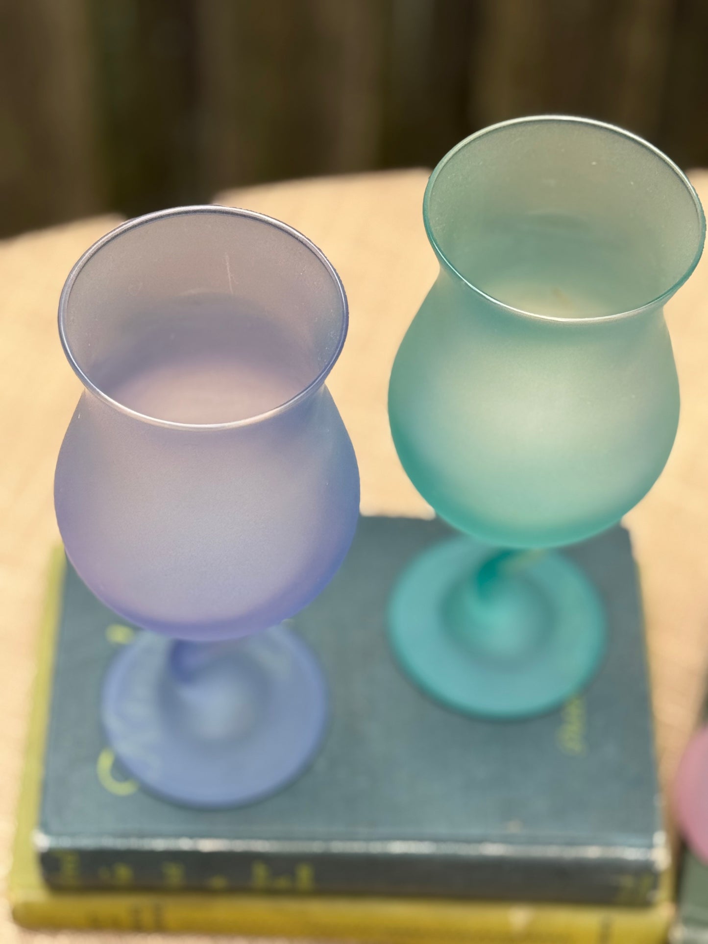 Libbey Frosted Tulip Stemware Glasses, Set of 5 (1970's-1980's)