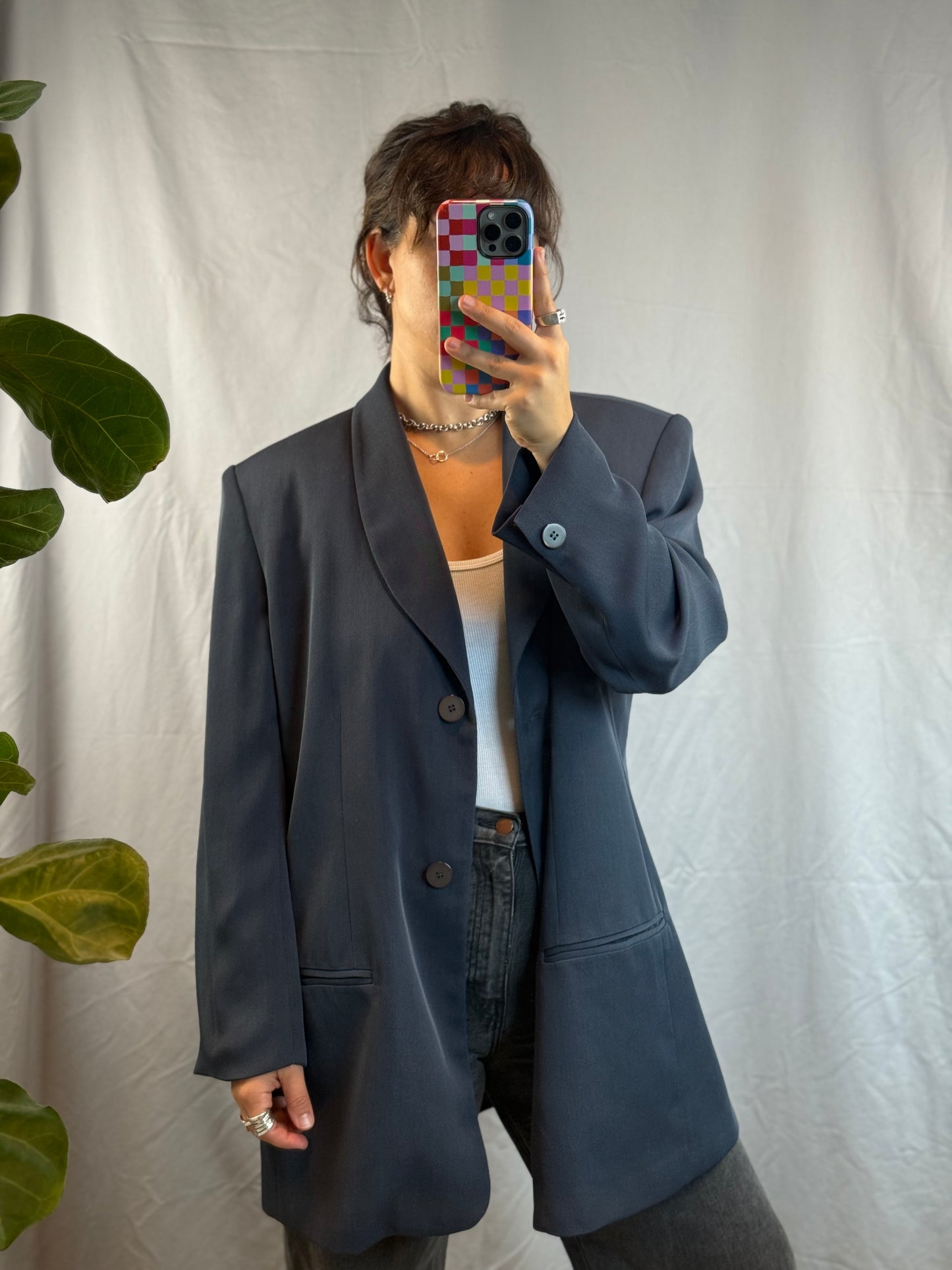 Rena Rowan for Saville Blue Steel Blazer (1990's)