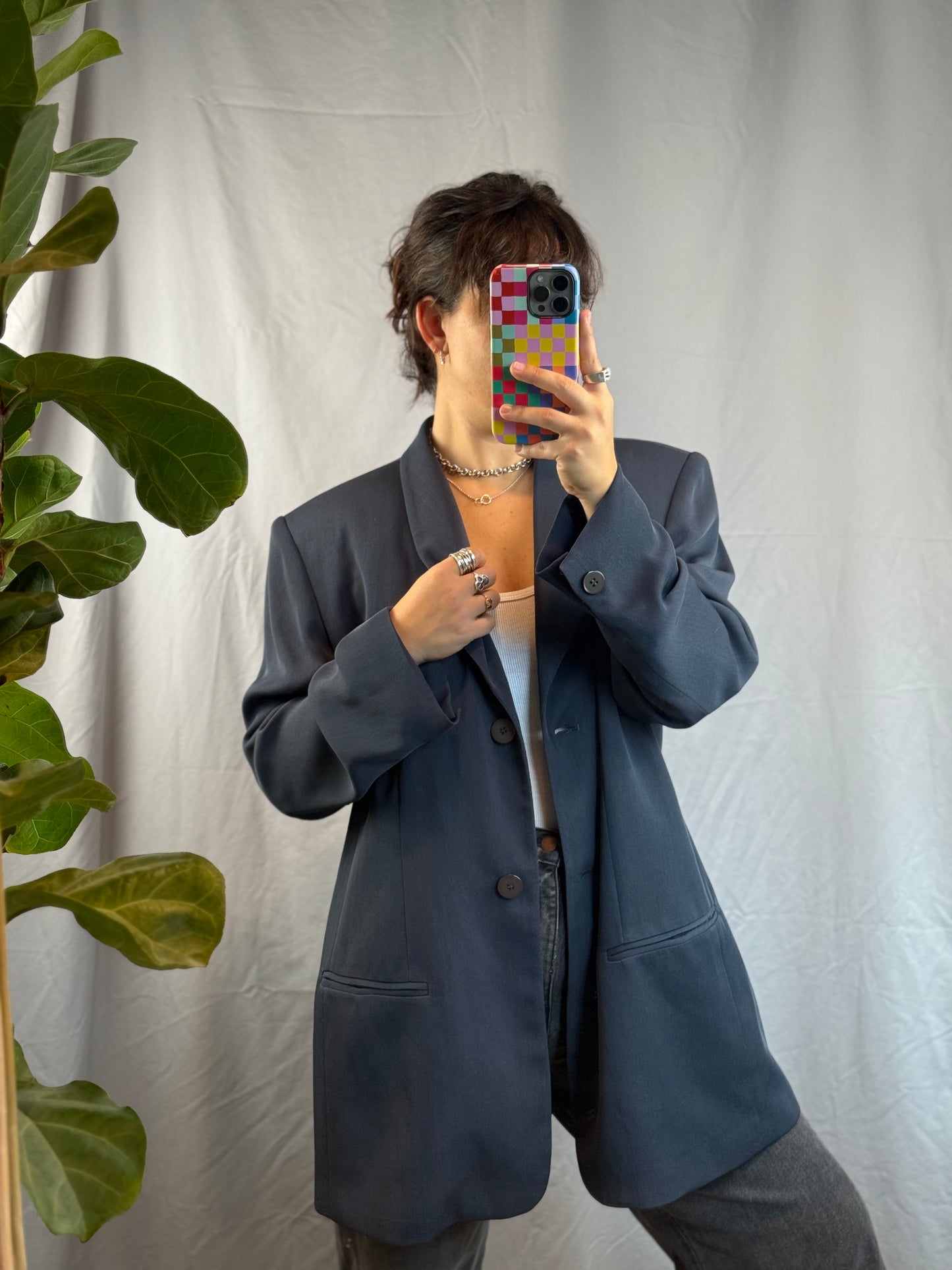 Rena Rowan for Saville Blue Steel Blazer (1990's)