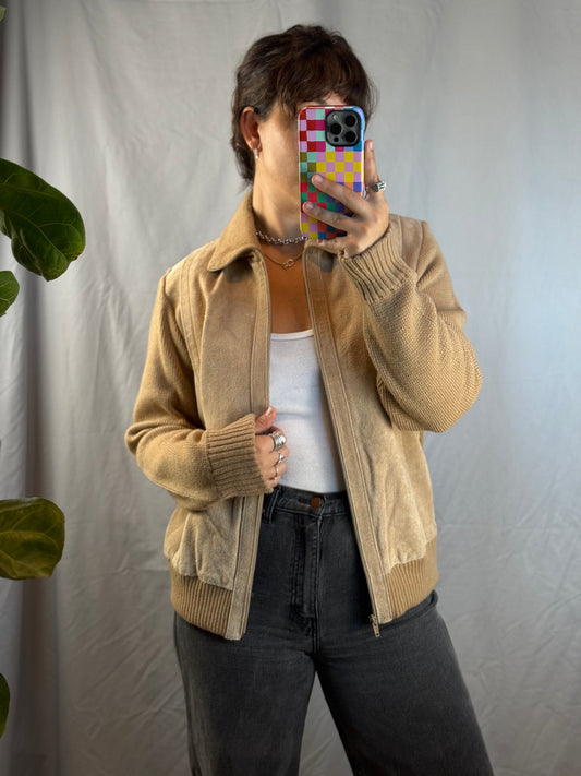 Mister Man Suede & Knit Zip-Up Jacket (1970's-1980's)