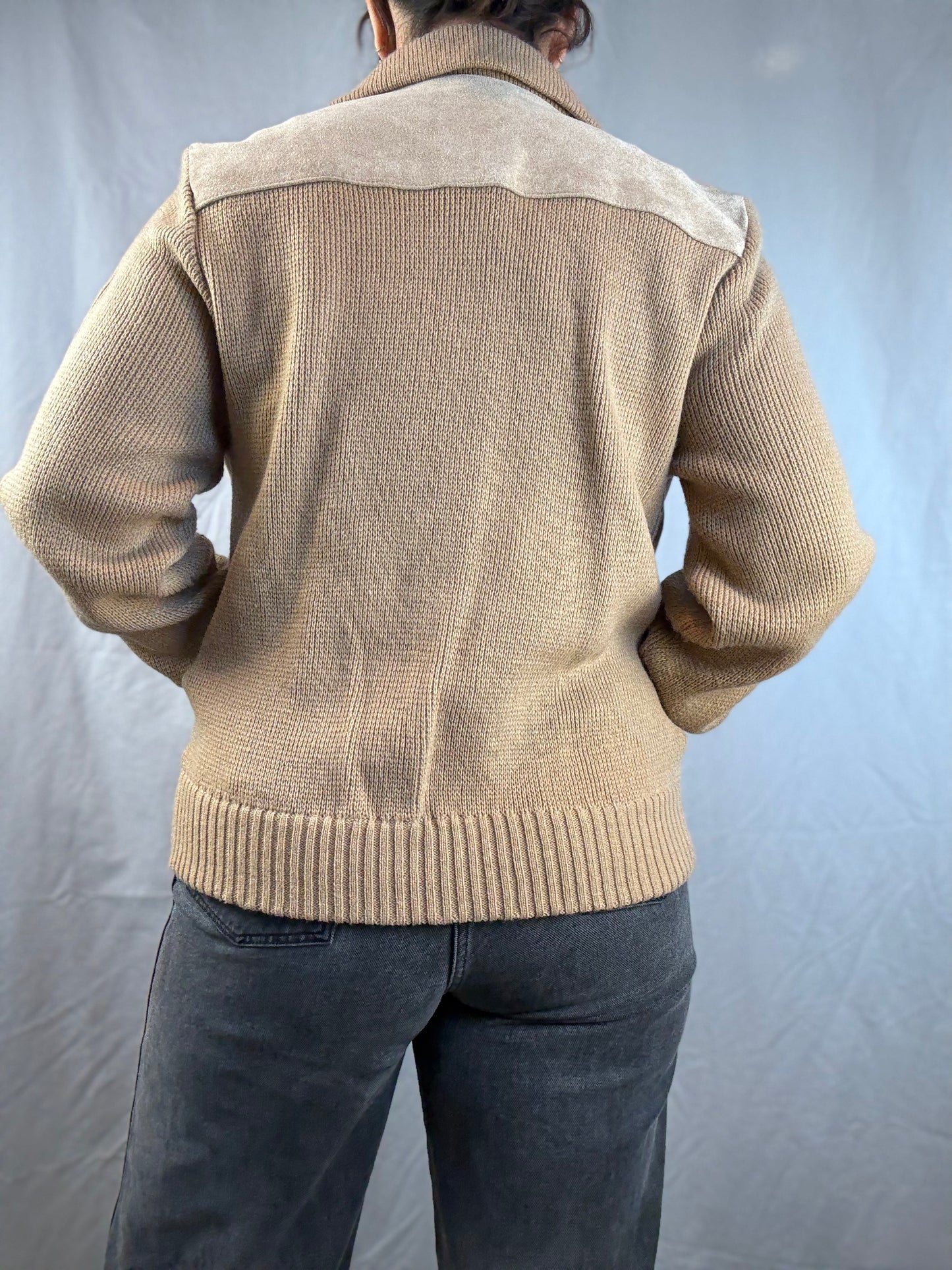 Mister Man Suede & Knit Zip-Up Jacket (1970's-1980's)