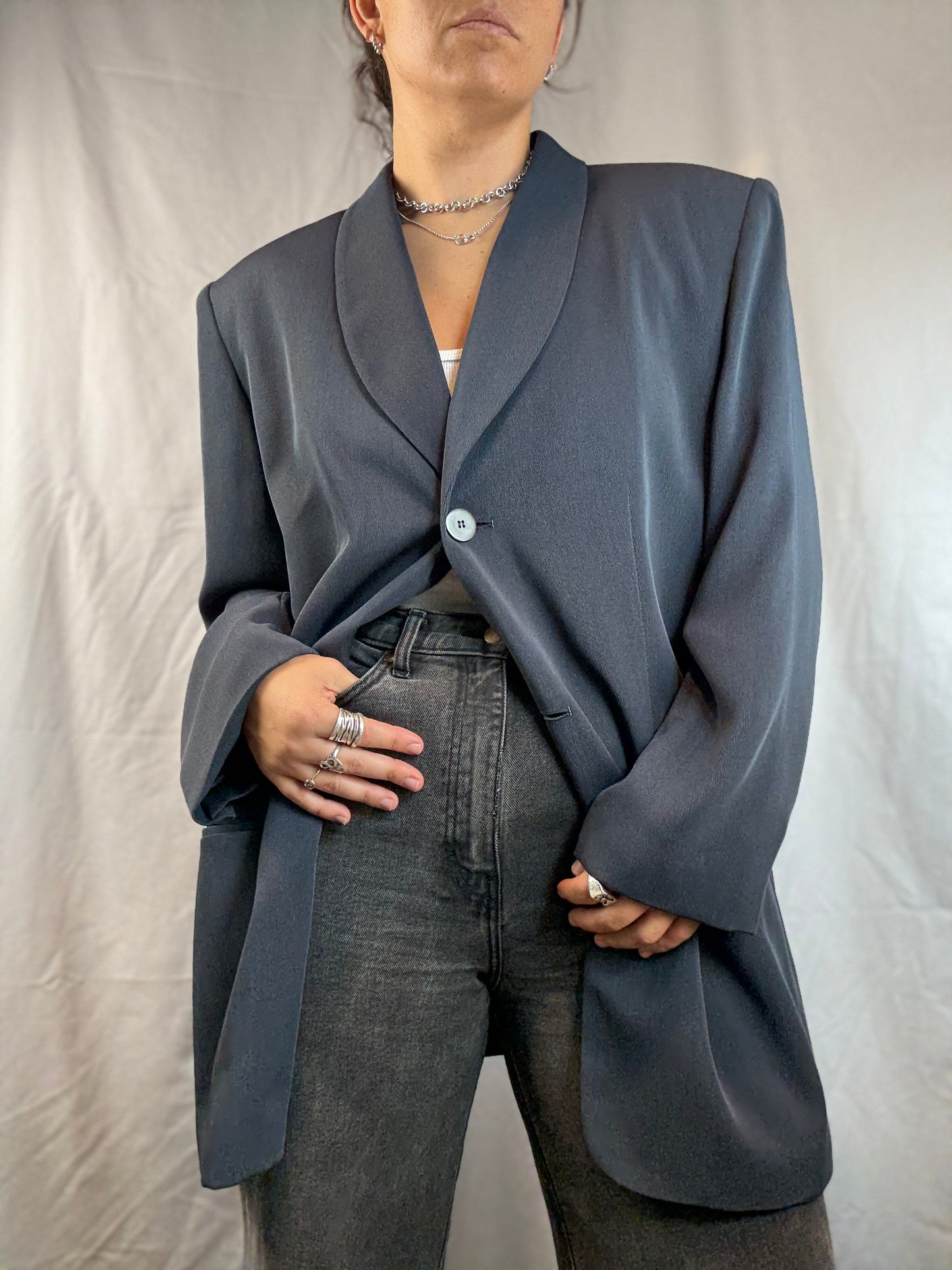 Rena Rowan for Saville Blue Steel Blazer (1990's)