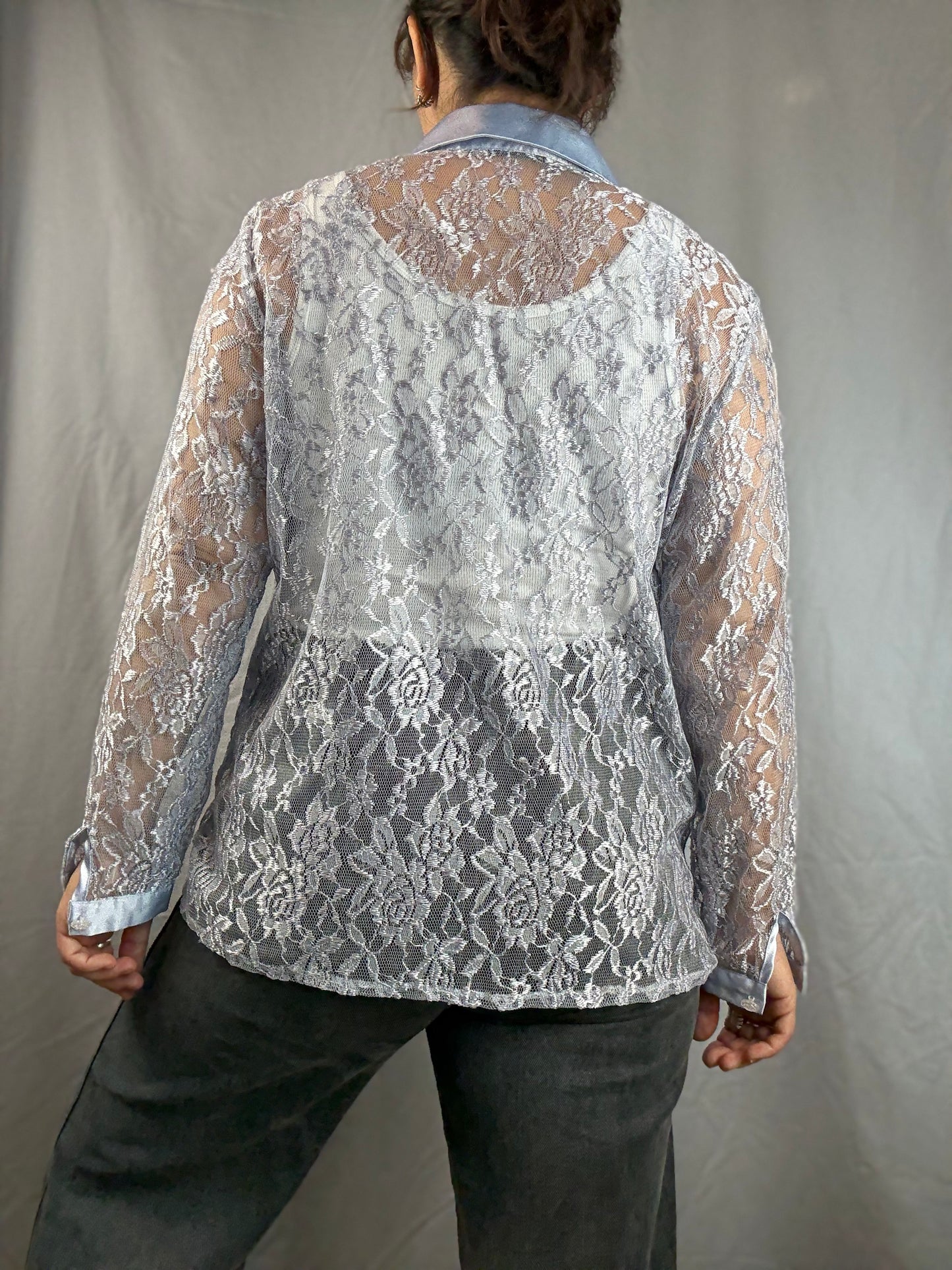 Shell Kepler Lace Button-Up Shirt (1990's)