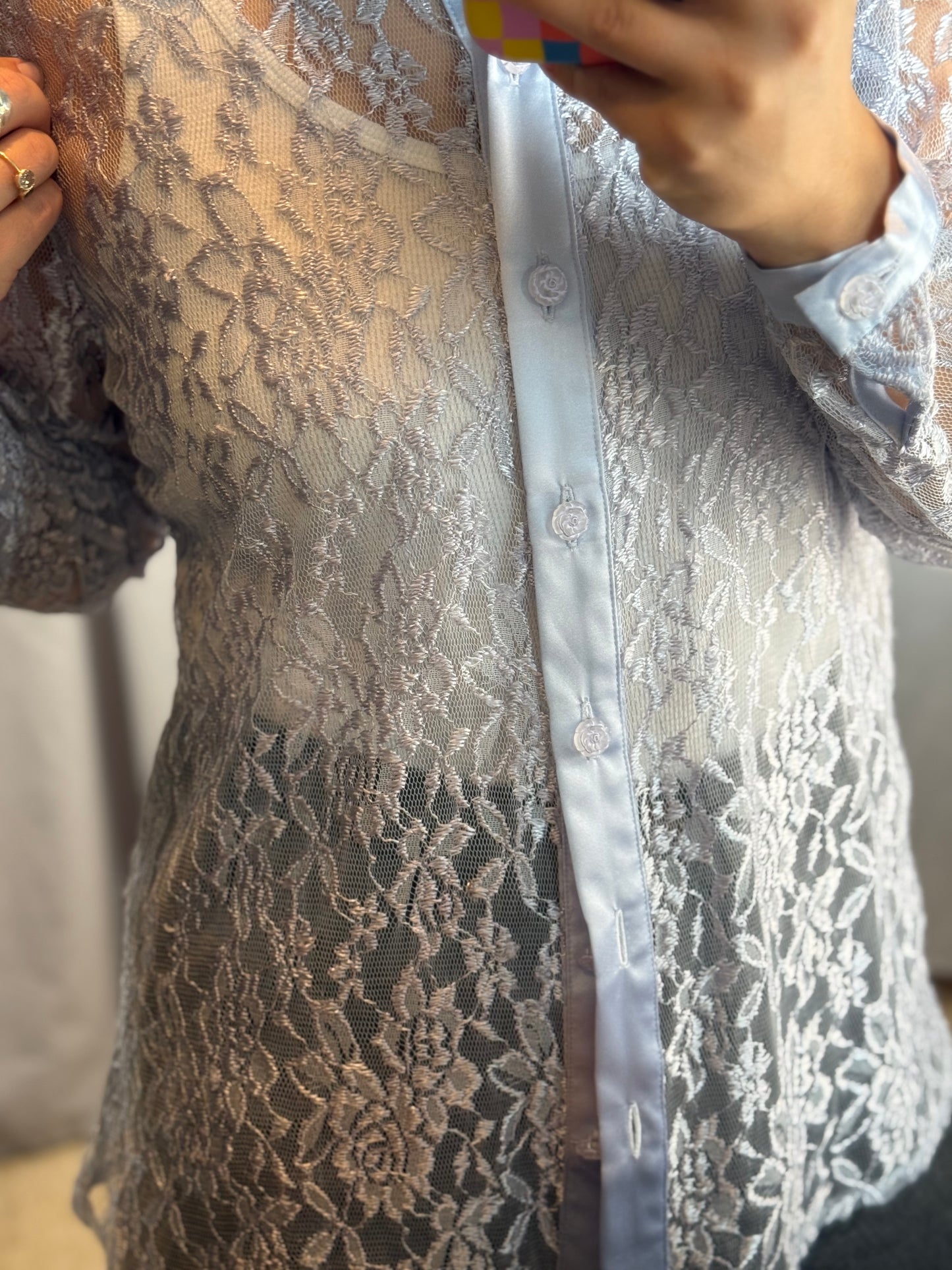 Shell Kepler Lace Button-Up Shirt (1990's)