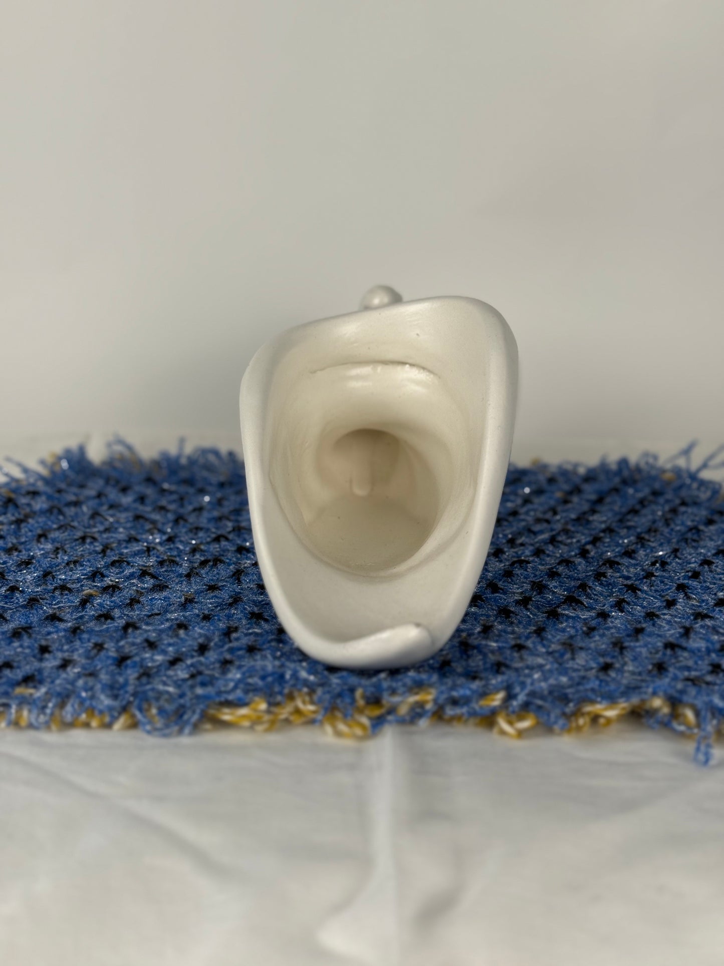 Handmade Matte Ceramic Cornucopia Vase / Planter (1950's-1970's)