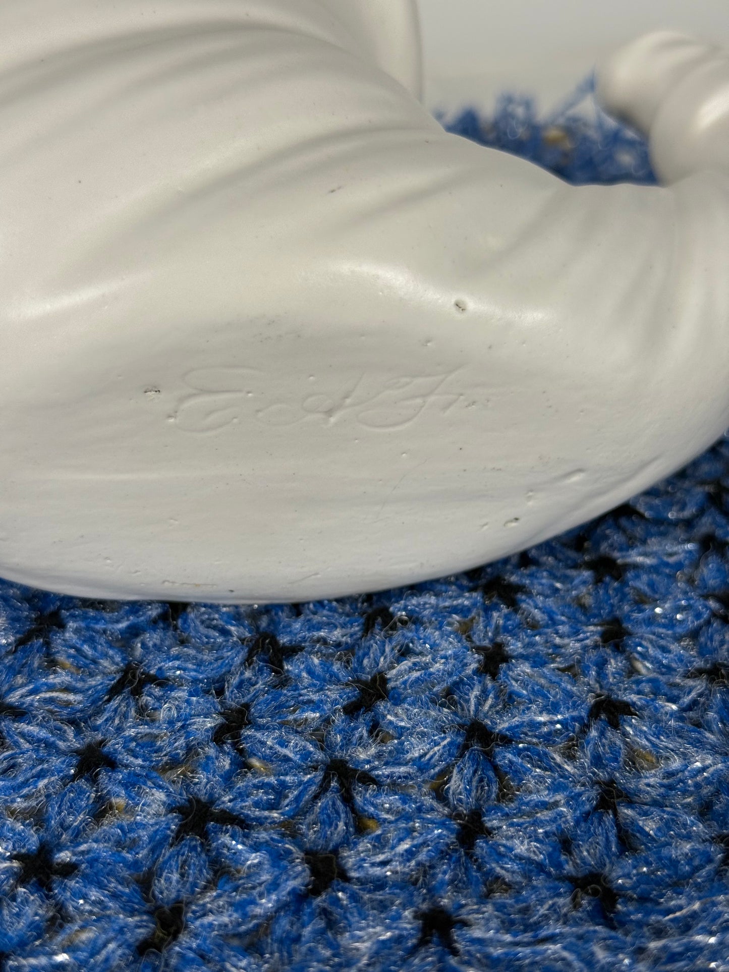 Handmade Matte Ceramic Cornucopia Vase / Planter (1950's-1970's)