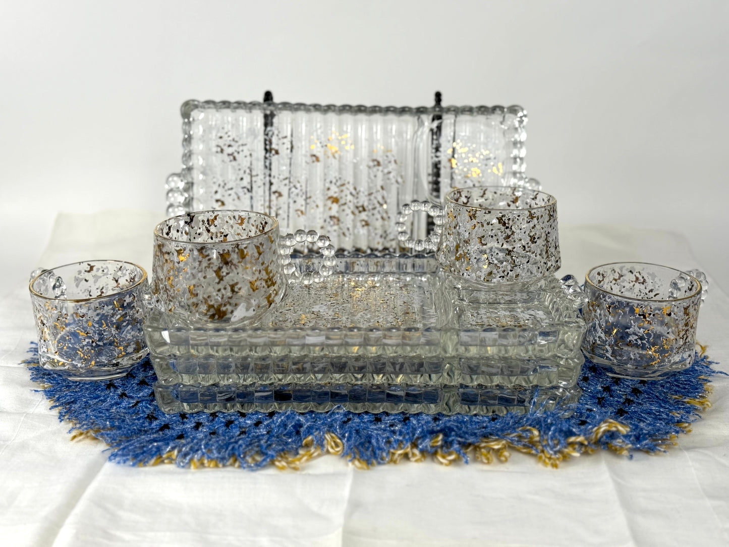 Sip n Smoke Snack Trays, Set of 4 (1950's-1960's)