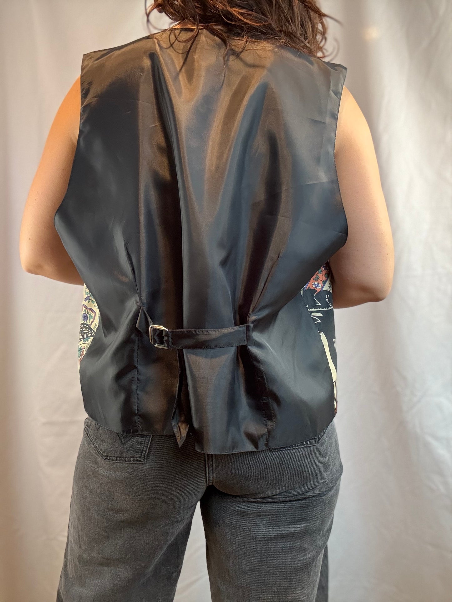 Silk Club Japanese Print Vest (1990's)