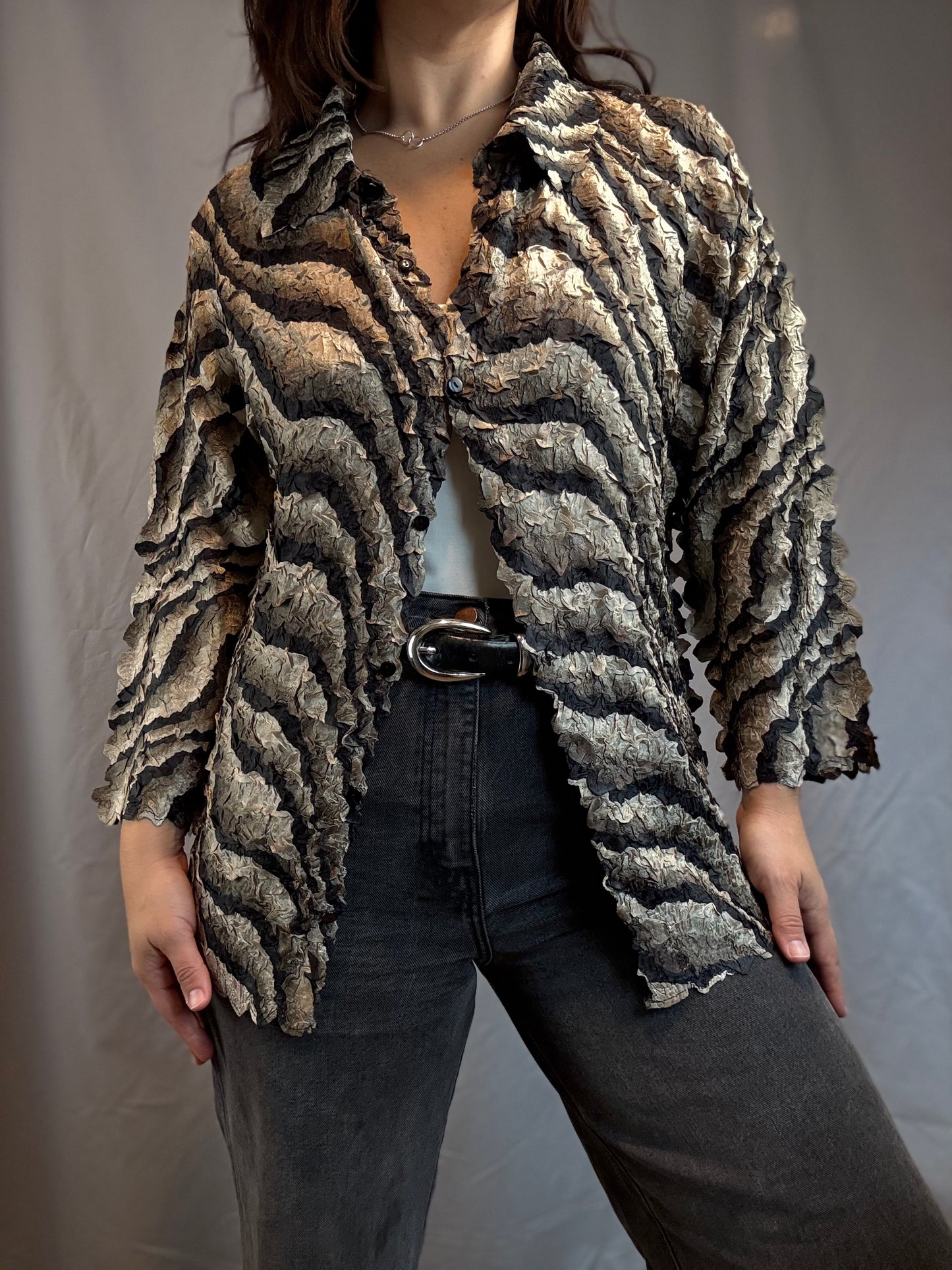 Petals Magic Scarf Slinky Shirt (1990's-Y2K)