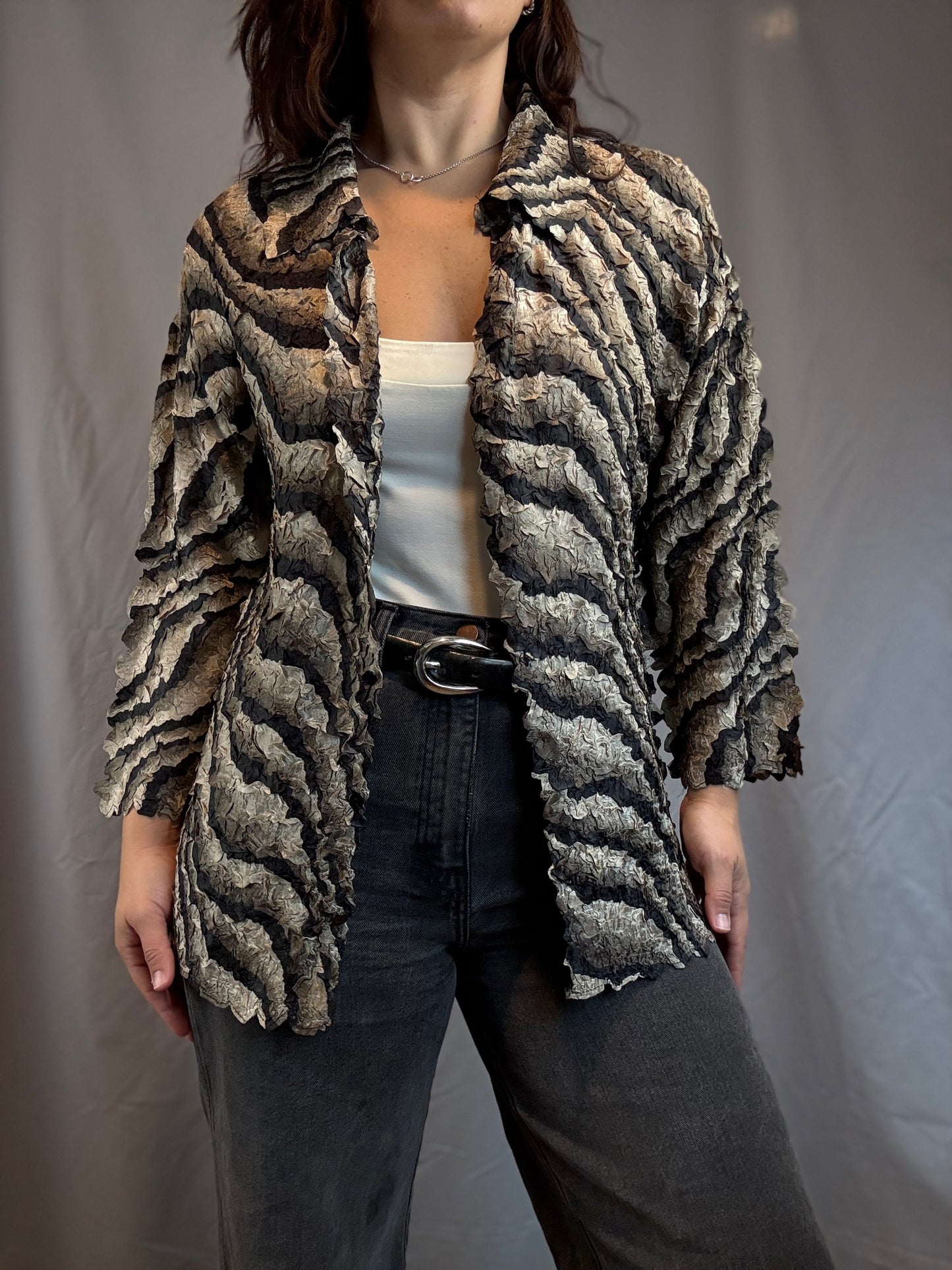 Petals Magic Scarf Slinky Shirt (1990's-Y2K)