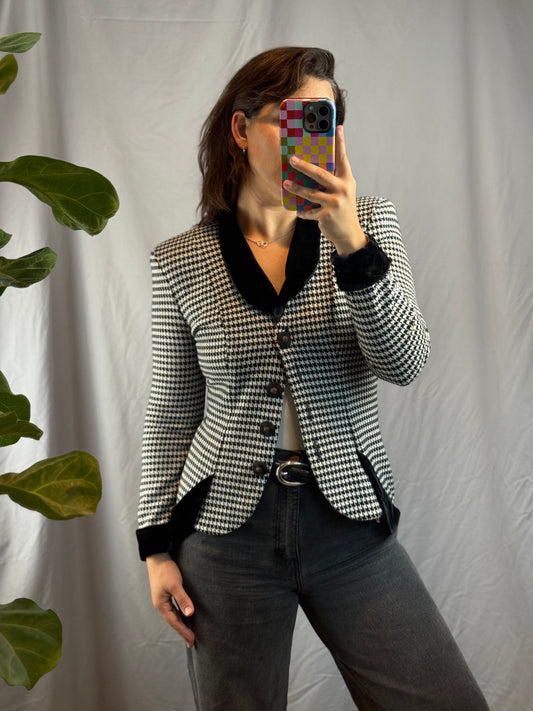 Frederick's of Hollywood Houndstooth Blazer (1980's-1990's)