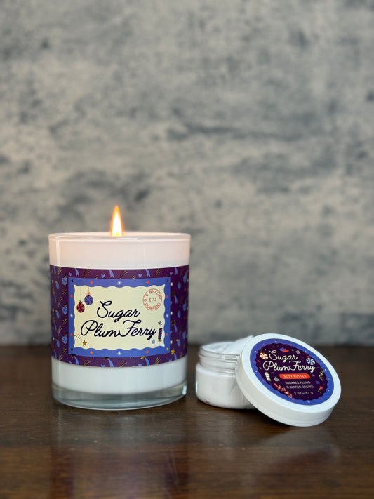 Sugar Plum Ferry Candle & Body Butter Gift Set