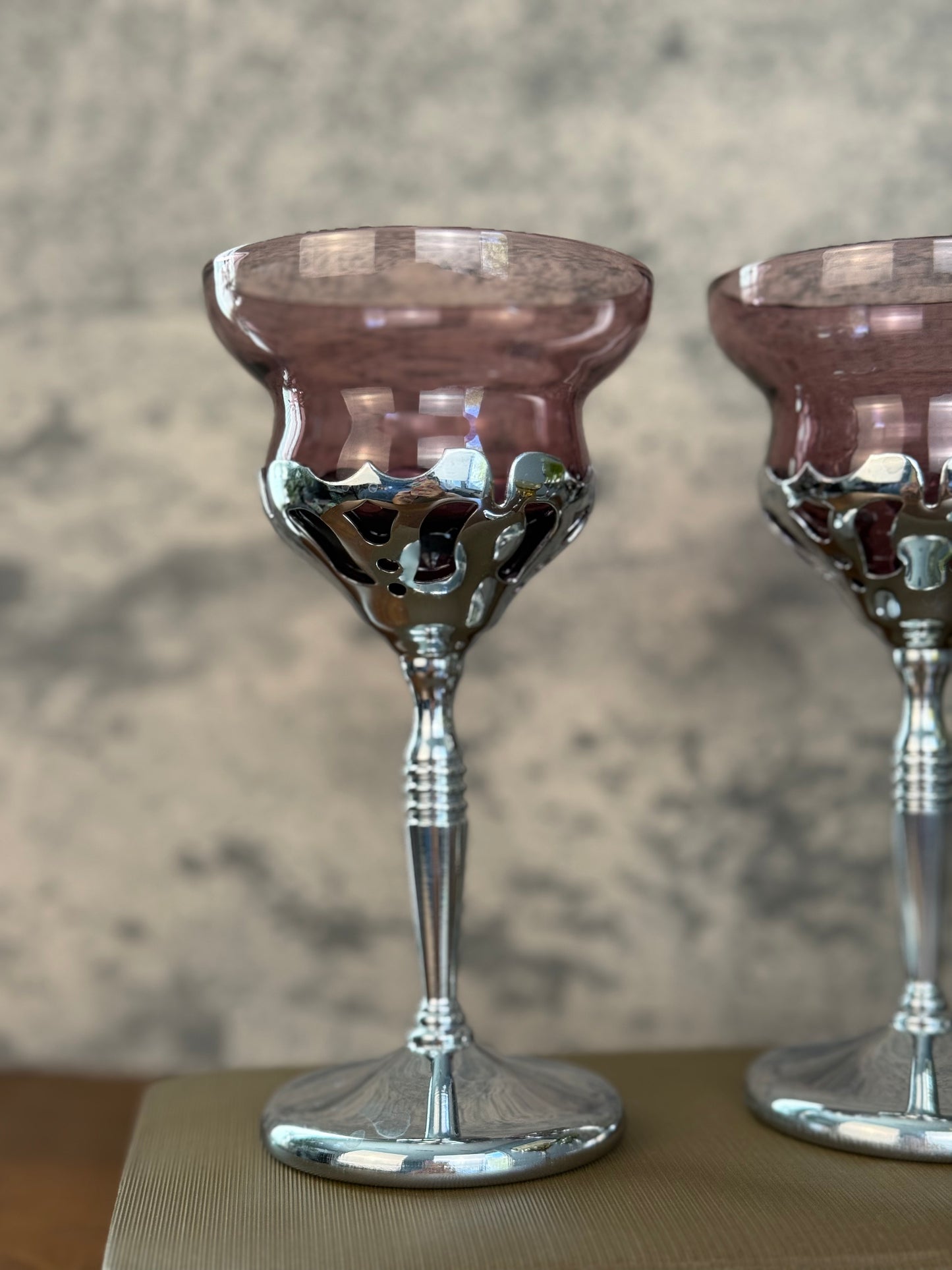 Morgantown Art Deco Chrome & Crystal Cordial Glasses, Set of 5 (1930's-1940's)