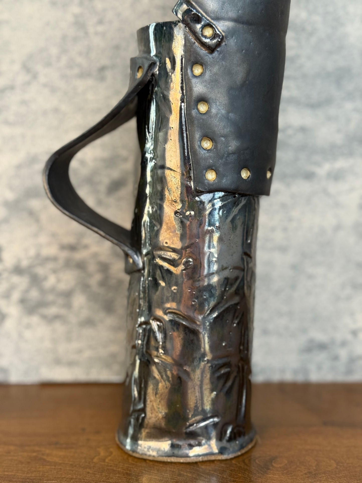 Handmade Ceramic Armour Pitcher / Vase