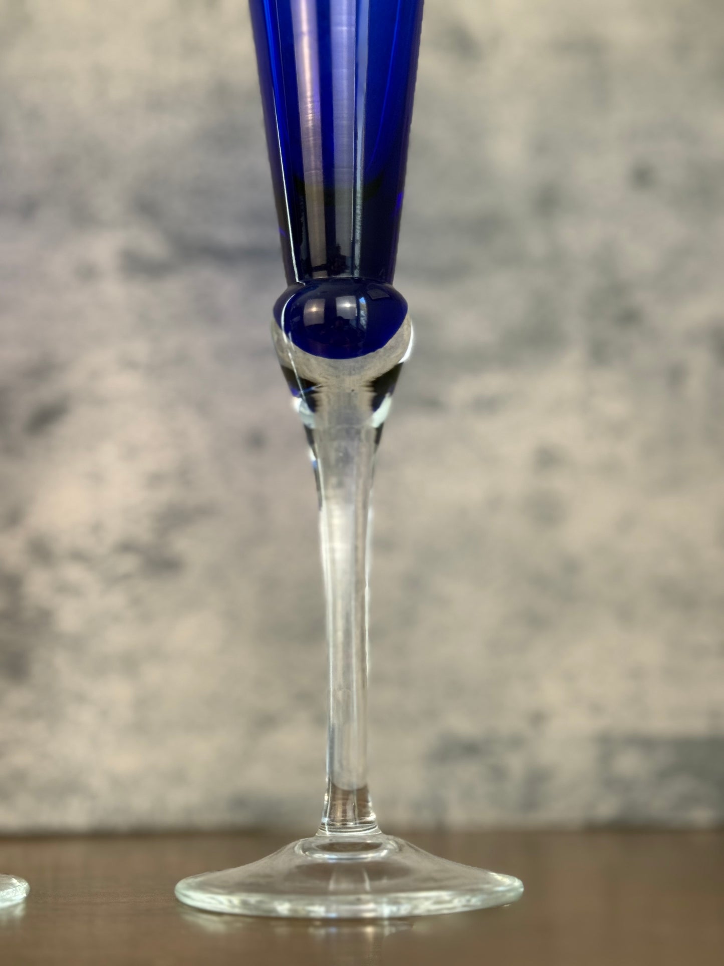 Lenox Holiday Gems Cobalt Blue Champagne Flutes, Set of 2 (1990's-Y2K)