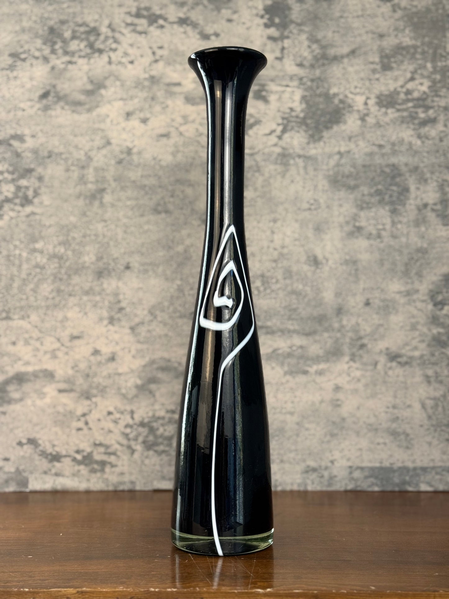 Handblown Swirl Glass Bottle Vase (1950's-1970's)