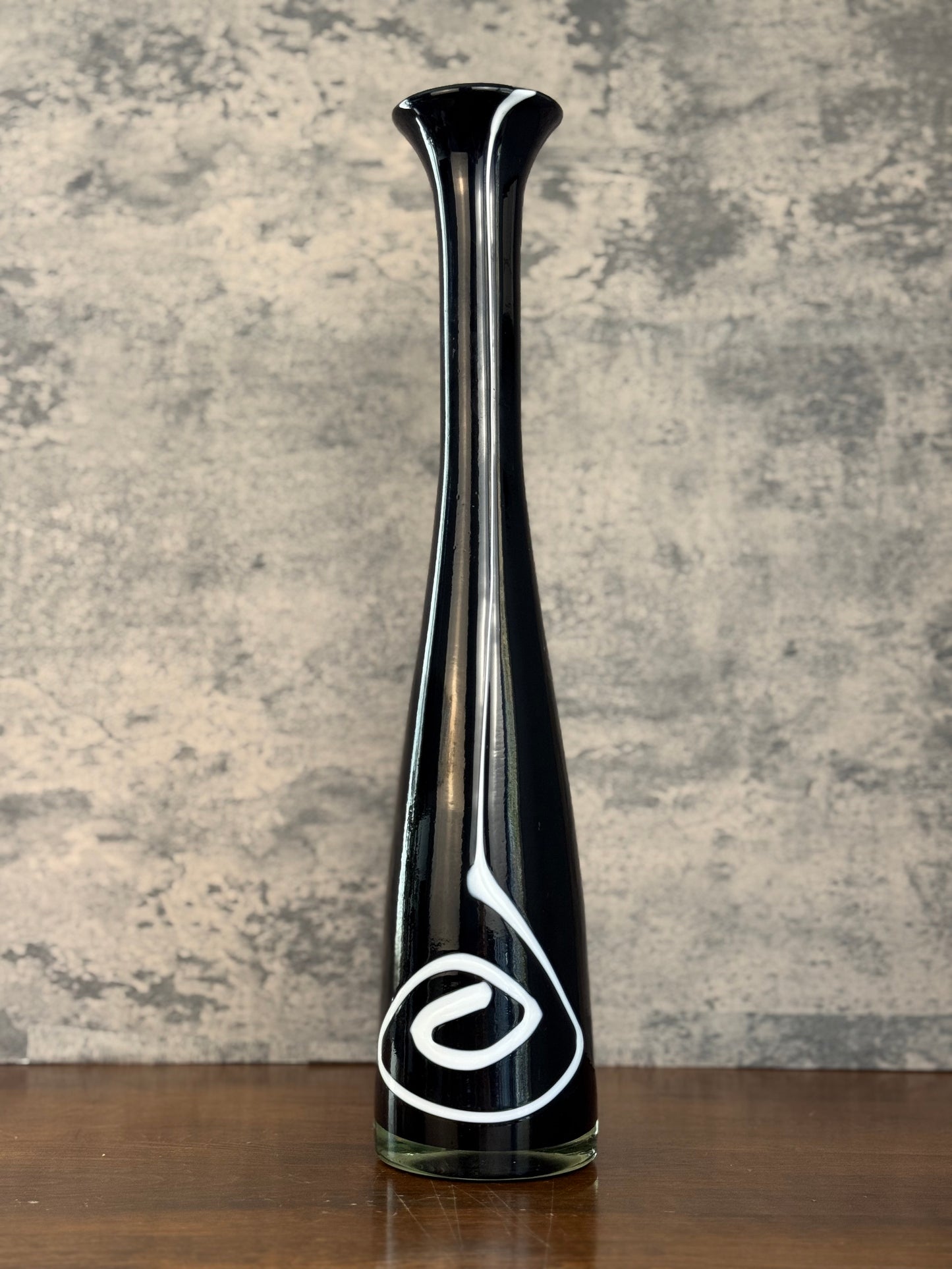 Handblown Swirl Glass Bottle Vase (1950's-1970's)